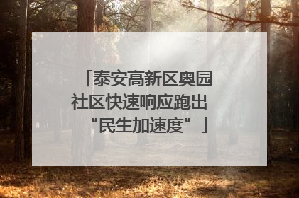泰安高新区奥园社区快速响应跑出“民生加速度”